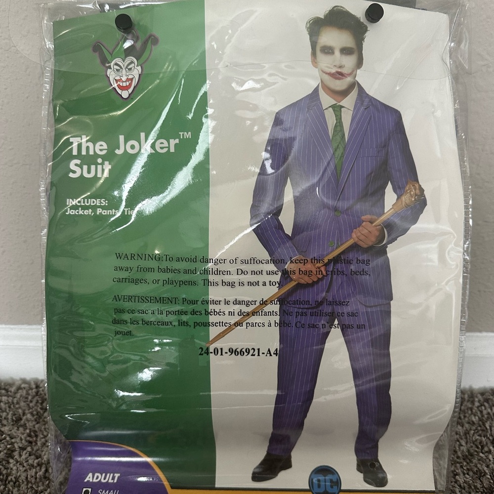 The Joker Costume plus temporary tattoos
